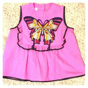 Pink Embroidered Butterfly 🦋 Top